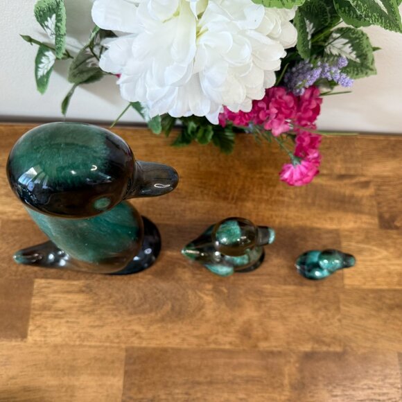 Blue Mountain Pottery Duck Figurines Set Canadian Vintage Green Black MCM Decor - Picture 4 of 6